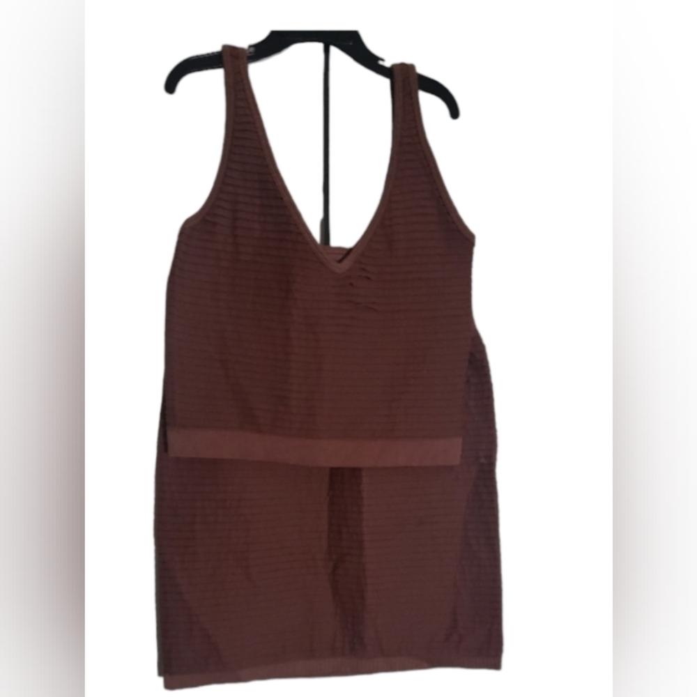 Aura Lounge wear Athleisure Size Medium/large tank & Skirt Brown color